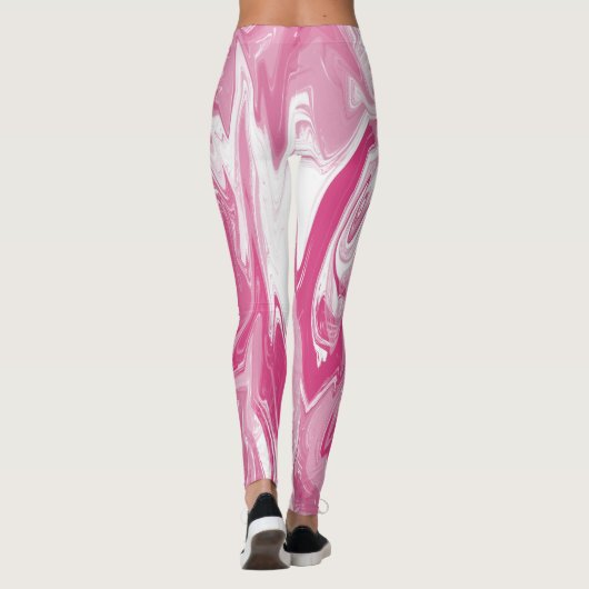 Gepunktet rosa Marmor Leggings (Rückseite)