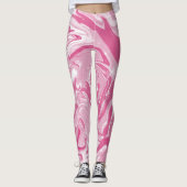 Gepunktet rosa Marmor Leggings (Vorderseite)