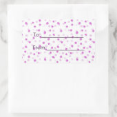 Gepunktet rosa rechteckiger aufkleber (Tasche)
