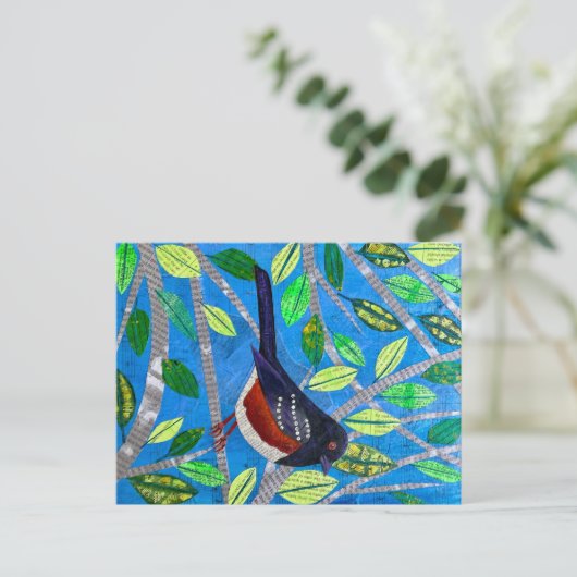 Gepunktet Towhee Postkarte (Stehend Vorderseite)