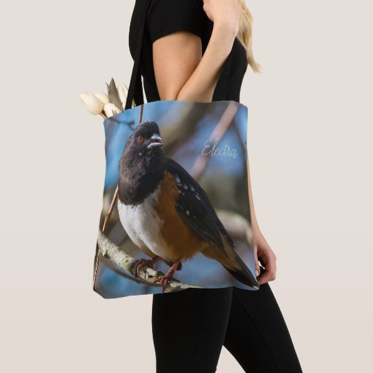 Gepunktet Towhee Tasche (Von Nahem)