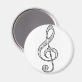 Gepunktet Treble Clef Magnet (Vorderseite/Rückseite)