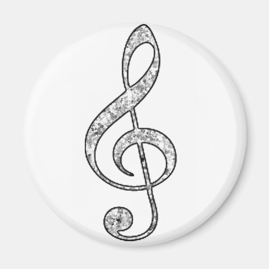 Gepunktet Treble Clef Magnet (Vorne)