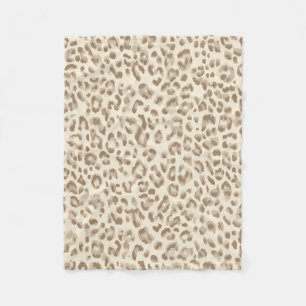 Gepunktete Beige-Plüschdecke mit Cheetamuster Fleecedecke