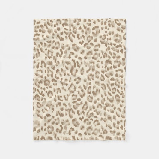 Gepunktete Beige-Plüschdecke mit Cheetamuster Fleecedecke (Vorderseite)