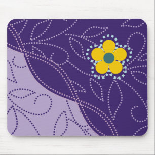 gepunktete Blätter und Blume-Mousepads Mousepad
