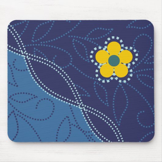 gepunktete Blätter und Blume-Mousepads Mousepad (Vorne)