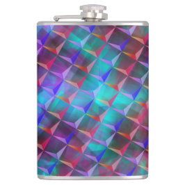 Gepunktete blaue bis lila und 3D- oder rosa Dreiec Flachmann