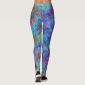 Gepunktete blaue bis lila und 3D- oder rosa Dreiec Leggings (Rückseite)
