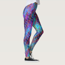 Gepunktete blaue bis lila und 3D- oder rosa Dreiec Leggings