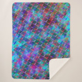 Gepunktete blaue bis lila und 3D- oder rosa Dreiec Sherpadecke (Vorderseite)