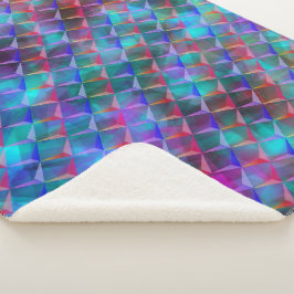 Gepunktete blaue bis lila und 3D- oder rosa Dreiec Sherpadecke