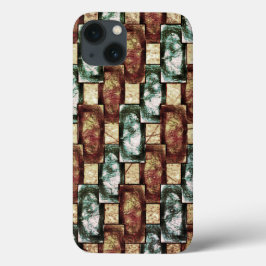 Gepunktete, braun-grüne rechteckige Stücke Case-Mate iPhone Hülle