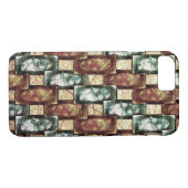 Gepunktete, braun-grüne rechteckige Stücke Case-Mate iPhone Hülle (Rückseite (Horizontal))