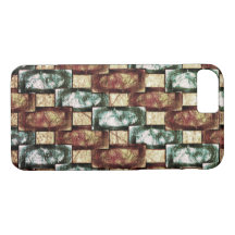 Gepunktete, braun-grüne rechteckige Stücke