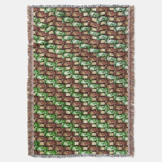 Gepunktete, braun-grüne rechteckige Stücke Decke (Vorderseite Vertikal)