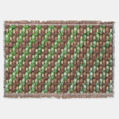 Gepunktete, braun-grüne rechteckige Stücke Decke (Vorderseite)