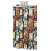 Gepunktete, braun-grüne rechteckige Stücke Flachmann (Links)