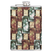 Gepunktete, braun-grüne rechteckige Stücke Flachmann (Vorderseite)