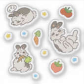 Gepunktete Bunny Sticker (Vorderseite)