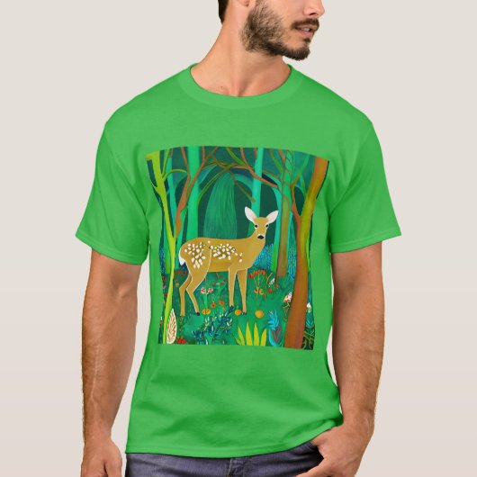 Gepunktete Fauna in einem Fantasy-Wald T-Shirt (Vorderseite)