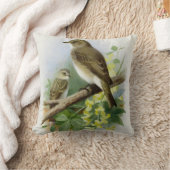 Gepunktete Fliegenfänger, KunstIllustration Kissen (Decke)