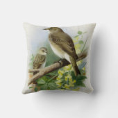 Gepunktete Fliegenfänger, KunstIllustration Kissen (Rückseite)