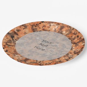 Gepunktete Geologie Stone Texture Surface any Text Pappteller