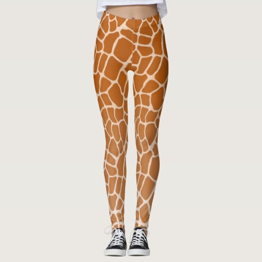 Gepunktete Giraffe Fur Realisic Wild Animal Print Leggings (Vorderseite)