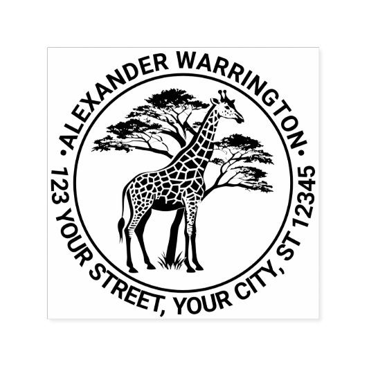 Gepunktete Giraffe nach Baumnamen #2 Permastempel (Design)