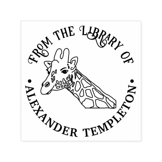 Gepunktete Giraffe Titel 2 Bibliotheksname Permastempel (Design)