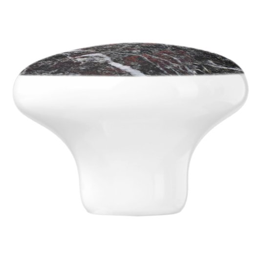 Gepunktete Grautöne - Marmormuster Keramikknauf (Seitenansicht)