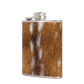 Gepunktete Hirschpelzstruktur Flachmann (Links)