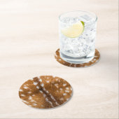 Gepunktete Hirschpelzstruktur Runder Pappuntersetzer (Vor Ort)