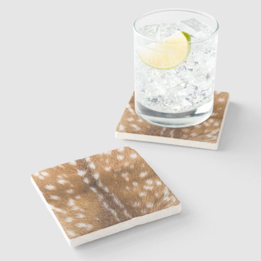 Gepunktete Hirschpelzstruktur Steinuntersetzer (Seitenansicht)