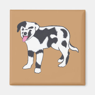 Gepunktete Hundemagnete, schwarz und weiß Magnet