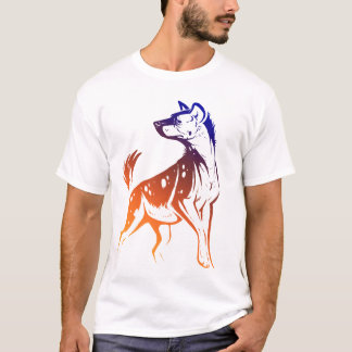 Gepunktete Hyäne blaue Gradated zerstörte T T-Shirt