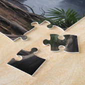 Gepunktete Hyäne durch Waldwasserfall Puzzle (Seite)