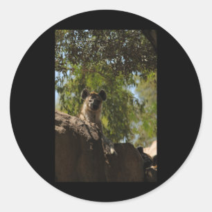 Gepunktete Hyena Nature Lovers Valencia Vertical S Runder Aufkleber