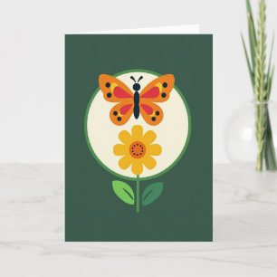 Gepunktete Insekten-Blumenkunstkarte Karte