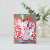 Gepunktete Kätzchen Postkarte (Stehend Vorderseite)