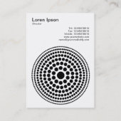 Gepunktete Kreise - Schwarz auf Weiß Visitenkarte (Rückseite)