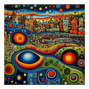 Gepunktete Landschaft Poster