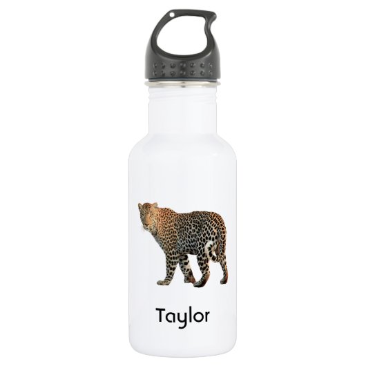 Gepunktete Leopard Wild Cat Fotografie Trinkflasche (Vorderseite)