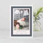 gepunktete Marine | Ankündigung auf der doppelten  (Stehend Vorderseite)