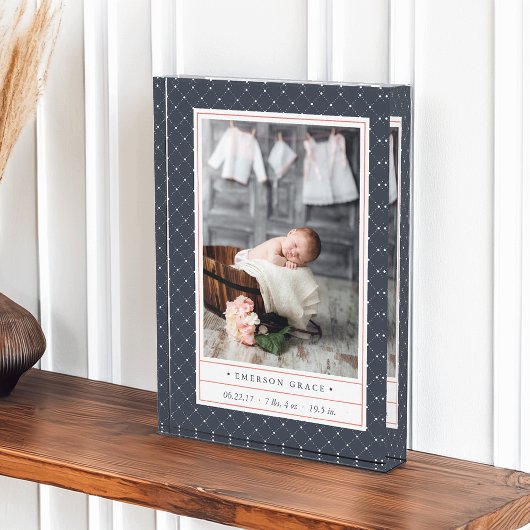 gepunktete Marine | Baby Birth Stats & Fotoblock