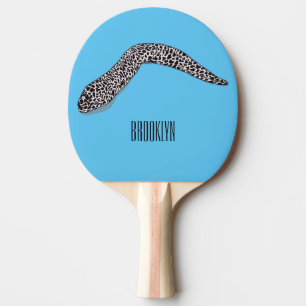 Gepunktete Muräne Cartoon-Illustration Tischtennis Schläger