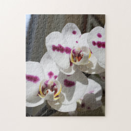 Gepunktete Orchid-Fotografie in Weiß und Rosa Puzzle