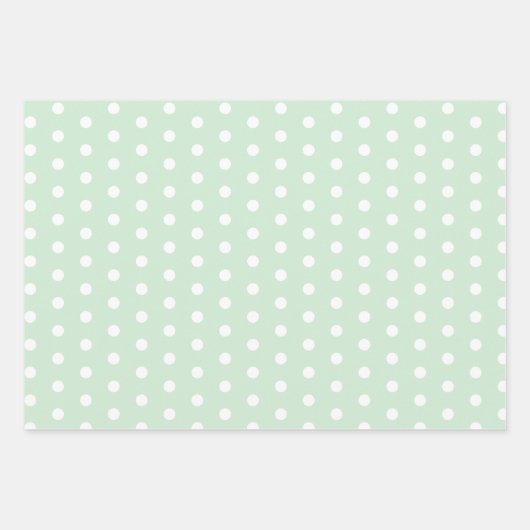 Gepunktete Papierfolien aus Pastel grün Geschenkpapier Set (Vorderseite 3)