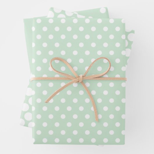 Gepunktete Papierfolien aus Pastel grün Geschenkpapier Set (Beispiel)